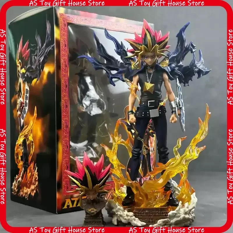 Yugi Muto Anime-Figur 28cm PVC Doppelköpfige Sammlerfigur Modellstatue Duel Monster Heimdekoration Geschenk für Erwachsene Sammler