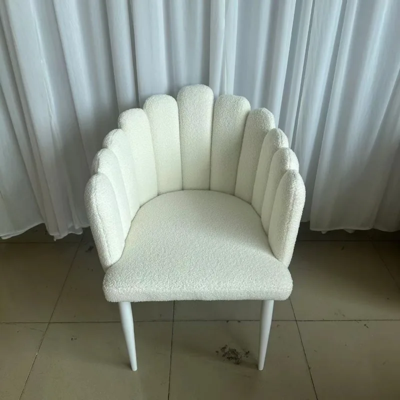 Manufacturer wholesale wedding finger chair, lambswool white wedding chair, stainless steel teddy fabric lounge chair