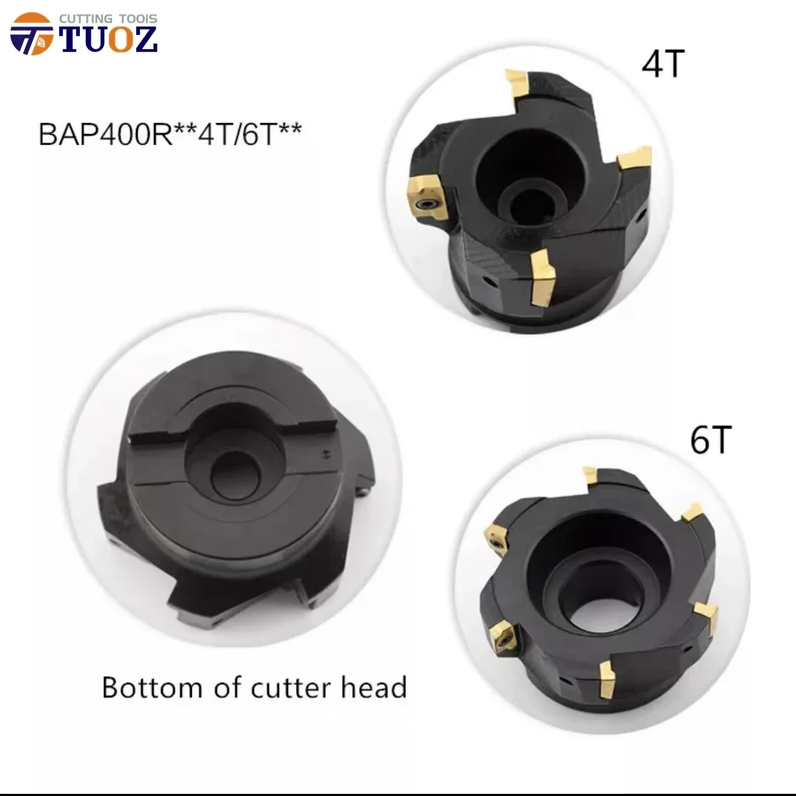 Imagem -03 - Tuoz-máquina de Trituração do Cnc Ângulo Direito de 90 Graus Cortador de Trituração da Cara Bap400r 6022 63-22 65-22 4t 5t 42 44 46 48 50 55 60 63 65 mm