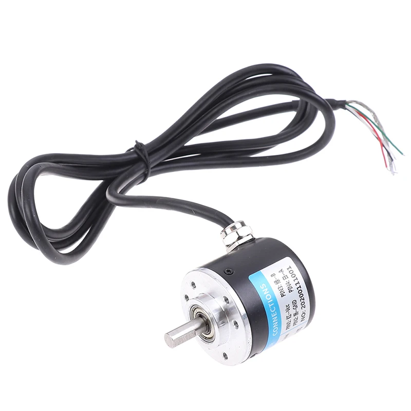 DC 5-24V 100/200/360/400/500/600 P/R Photoelectric Incremental Rotary Encoder AB Two Phases Shaft