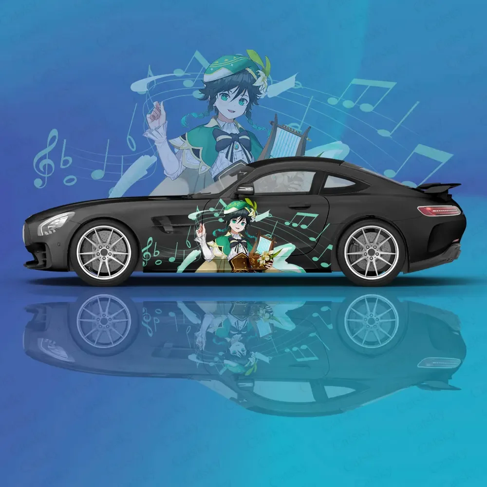 

Аниме Genshin Impact Venti, автомобильная наклейка, наклейка на капот, дверь, корпус, виниловая наклейка, графическая пленка, новая автомобильная наклейка, украшения, аксессуары