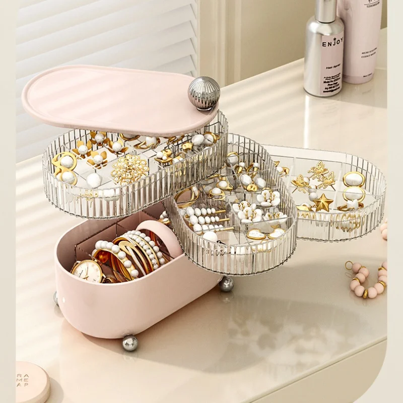 

Шкатулка для драгоценностей, 3/4-слойный держатель для ювелирных изделий, органайзер, прозрачный домашний футляр для ювелирных изделий, съемный поднос для ювелирных изделий, подарок подруге