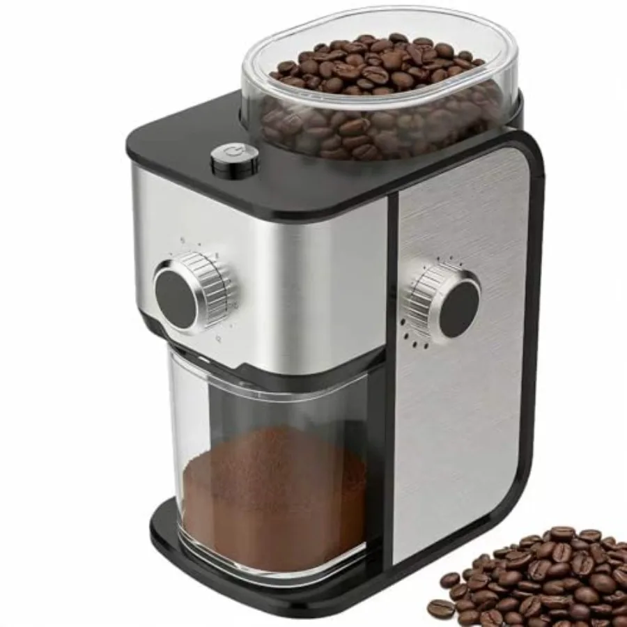 

Flat Burr Coffee Grinder Electric Adjustable Coffee Grinder for Home Use Compact Coffee Beans Grinder with 14 Grind Settings 2-