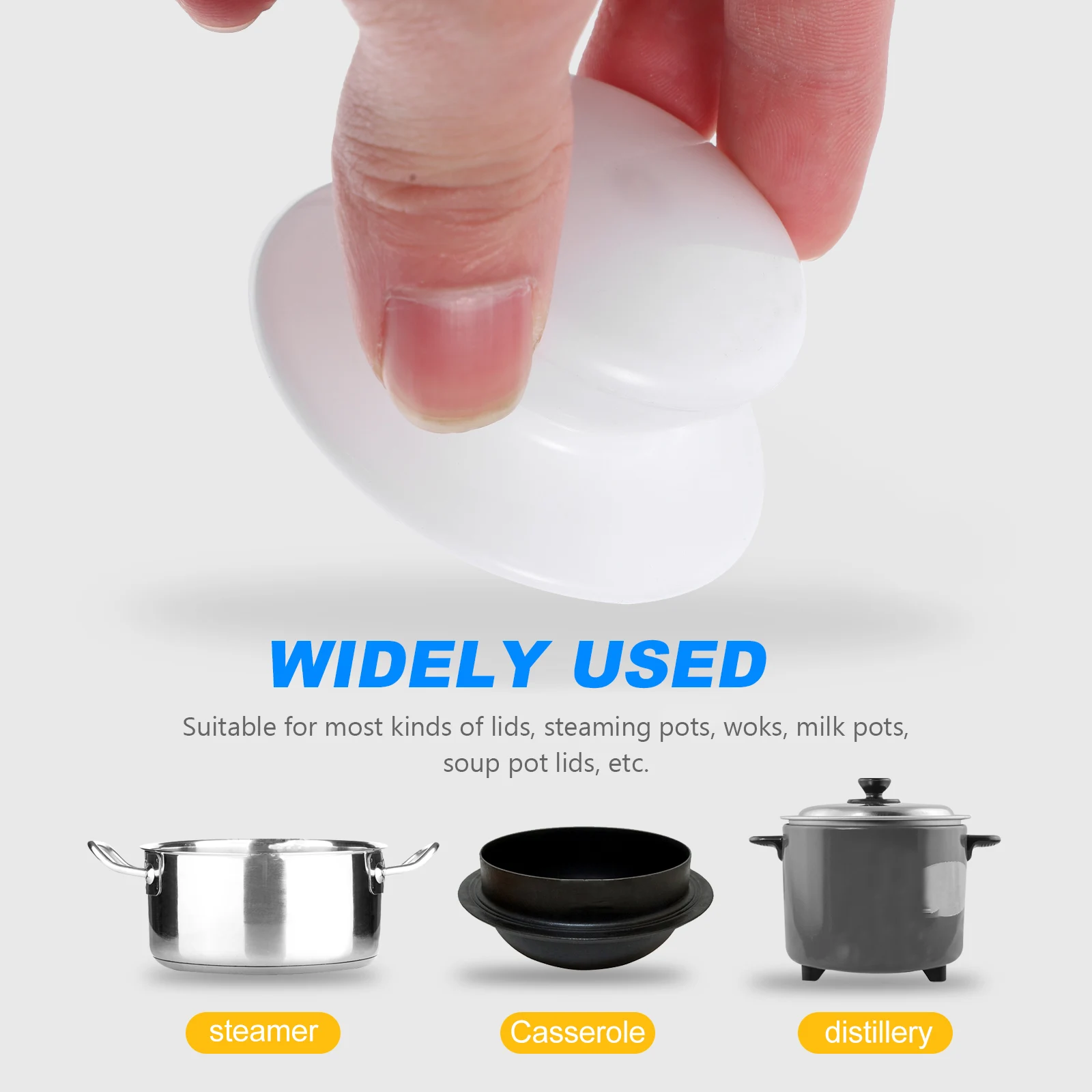 

6Pcs Plastic Pot Lid Handles Universal Fit for Casserole Kettle Covers Heat Protection Non-Slip Grip Replacement Knobs Kitchen