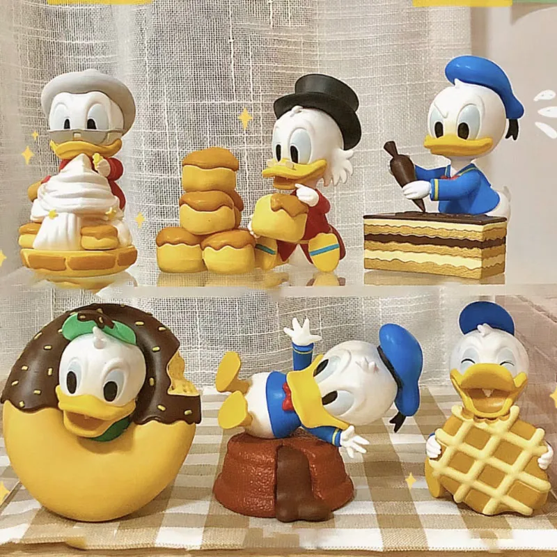 Disney Donald Duck Pastry Series Daisy Donald Duck Action Figures Toys Car Decoration Cute Anime Dolls Birthday Gifts for Kids