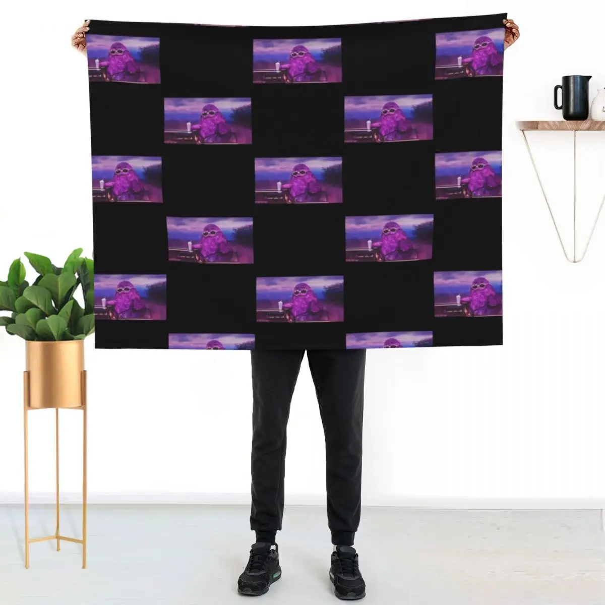 Grimace Birthday Shake Throw Blanket Soft Plaid Warm anime Stuffeds Blankets