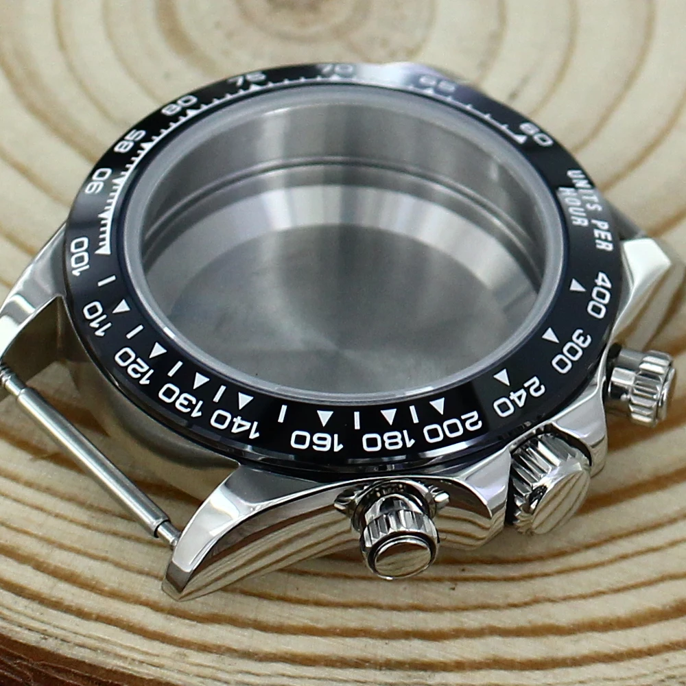 39mm VK63 Watch Case Silver Rose Gold Watch Accessories Sapphire Crystal waterproof For Seiko VK63 Quartz Movement For Daytona view 3