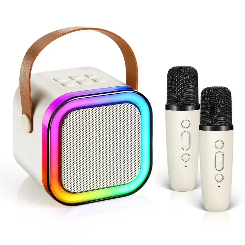 

Kid-Favorite RGB Light Karaoke Machine! 2 Wireless Microphones + Bluetooth 5.3 Speaker, Portable Home KTV, Perfect Birthday