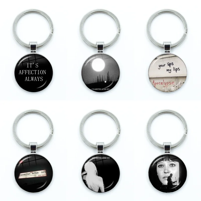 Cigarettes After Sex It's Affection Always Your Lips My Lips Glass Pendant Keychain Jewelry Charm Bag Souvenir Key Ring