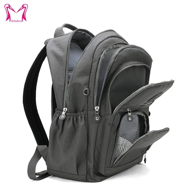 Mindesa High Quality Men And Women Portability Nylon Fashion Leisure Backpack School Bag Should Bag Lightweight Waterproof