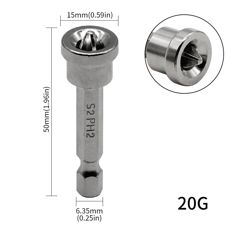6,35 mm gipsplaat speciale schroefpositionering kruis magnetische schroevendraaierkop zeshoekige handgreep houtbewerking driver tool