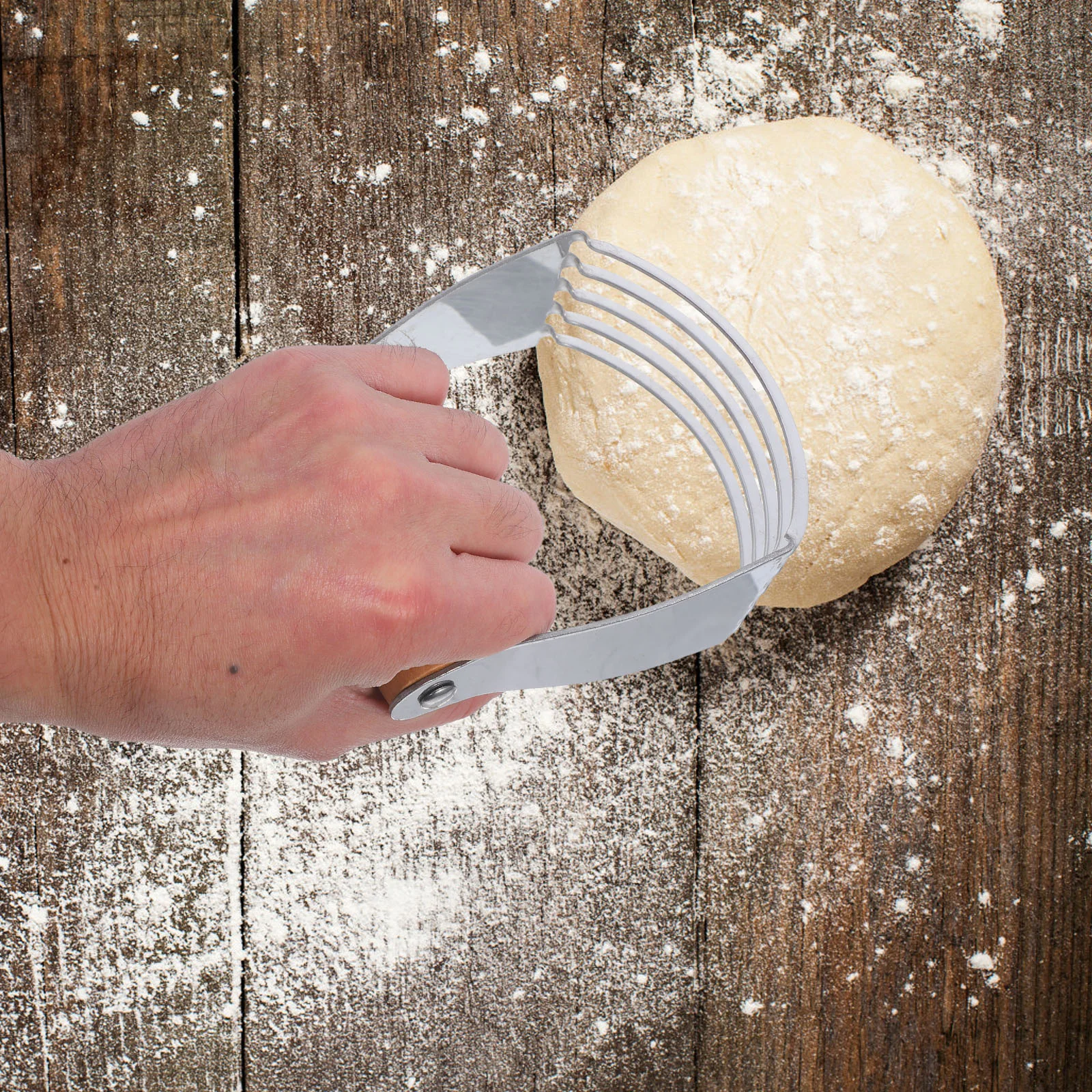 Butter Stir Cut Dough Scraper Metal Pastry Cake Baking Utensil Tool Stainless Steel Wooden Flour Mixer Mixing Blender