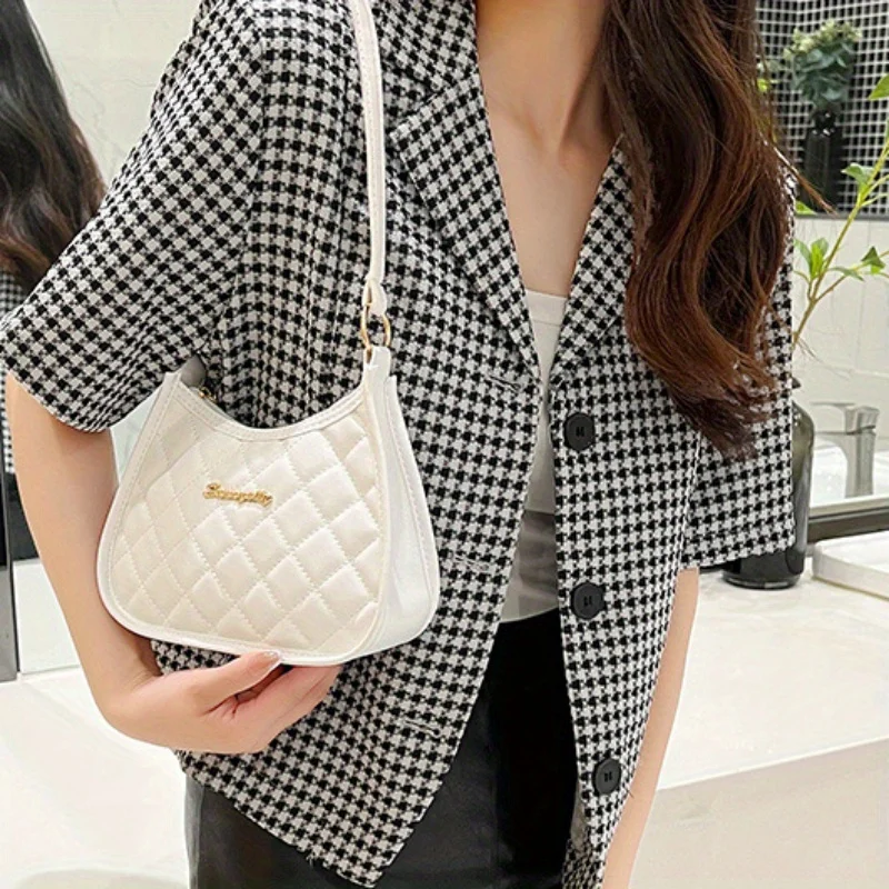 

Модная вышитая сумка через плечо для женщин, Минималистичная Повседневная Ручная сумка из искусственной кожи для работы и работы