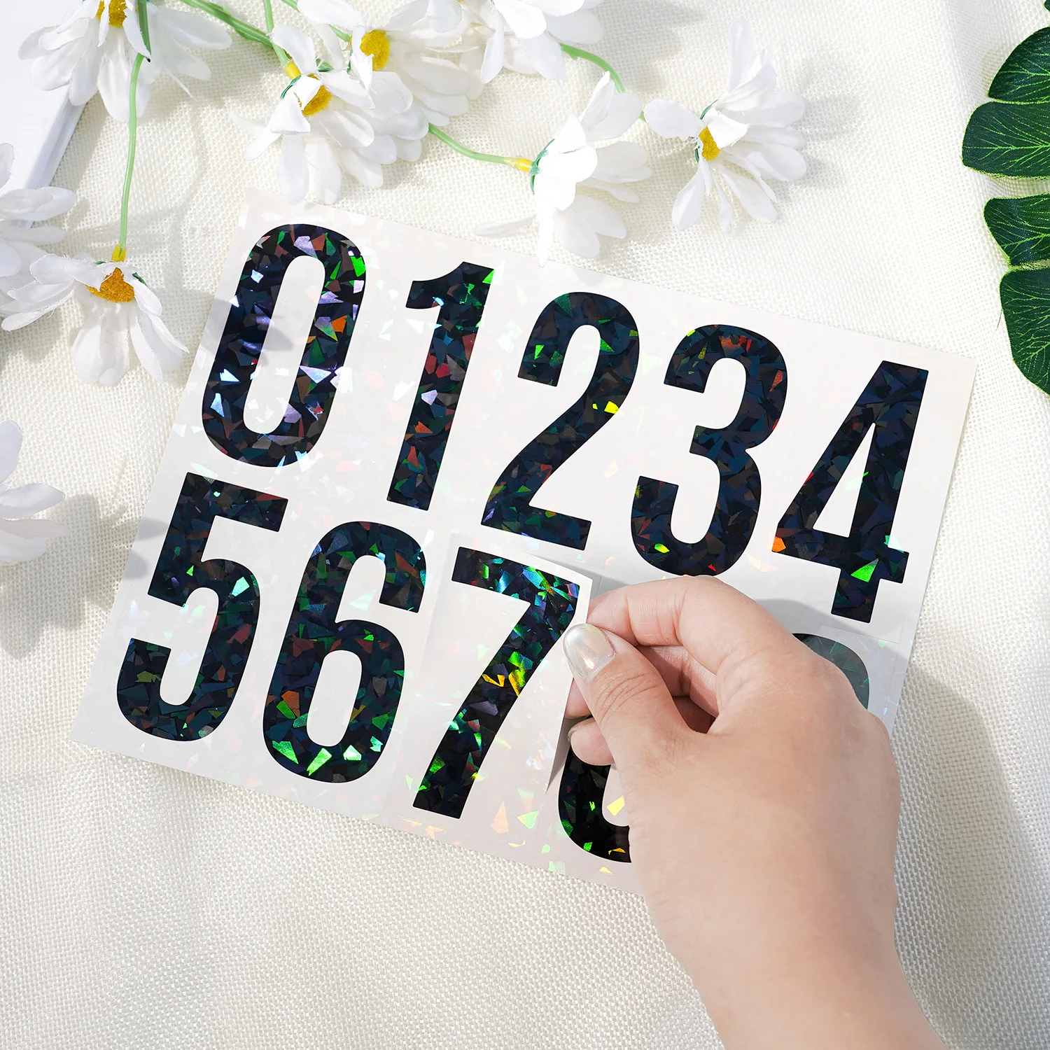 3 بوصة ملصقات أرقام رائعة سوداء فلاش أسود سهلة التعرف على ملصقات تصنيف رقم المنزل لصندوق البريد 5 أوراق #1