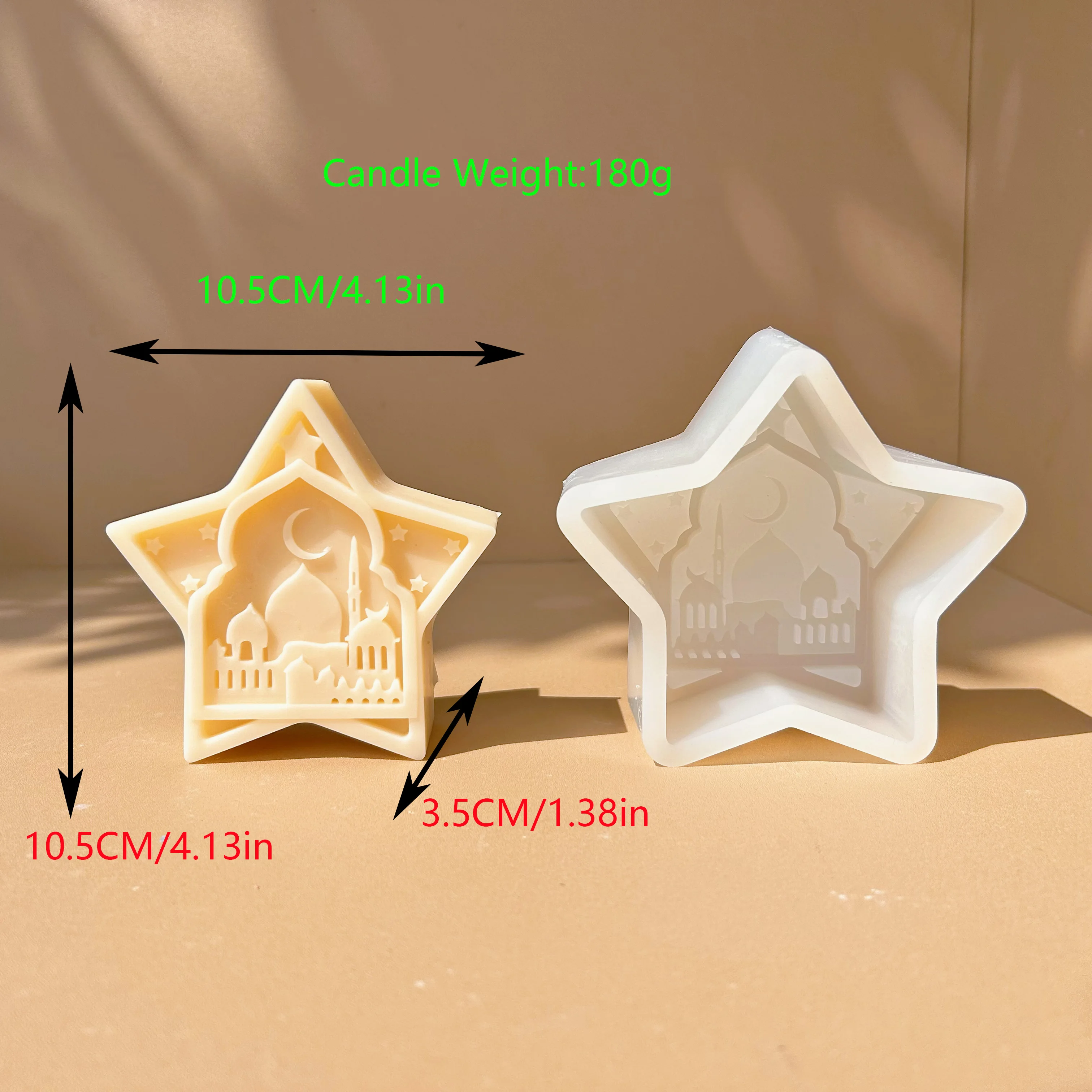 EID Large Size Star shaped Candle Mold Middle East Night Sky Star Candle Silicone Mold DIY Dropping Gypsum Soap Home Decorations