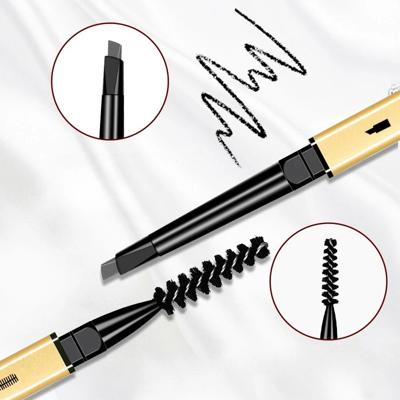 Double Headed Eyebrow Pencil Long-lasting and Non Smudging Triangular Headed Eyebrow Pencil Eyebrow Brush Girls' Makeup Products