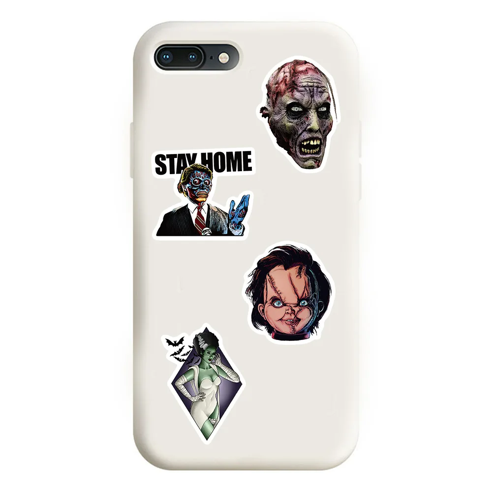 50Pcs Halloween Themed Horror Characters Graffiti Waterproof Skateboard Travel Suitcase Phone Laptop Luggage Stickers