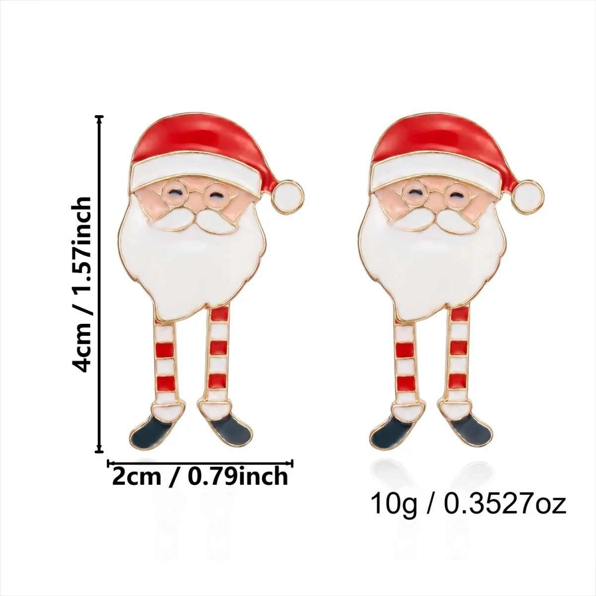 Weihnachtliche kreative Ohrhänger mit simulierten Perlen und langen Beinen im Weihnachtsmann-Design für Damen, Neujahrs-Ohrschmuck mit Lebkuchenmann und Schneemann. – Detail 38