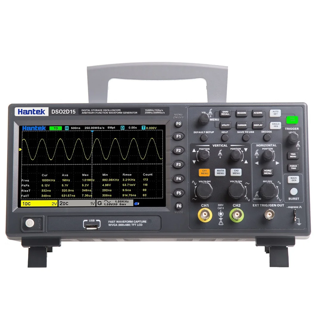 Hantek 2CH Handheld Oscilloscope Hantek DSO2D10 DSO2C10 1000MHZ DSO2D15 DSO2C15 Oscilloscope 150MHz built in Signal Generator