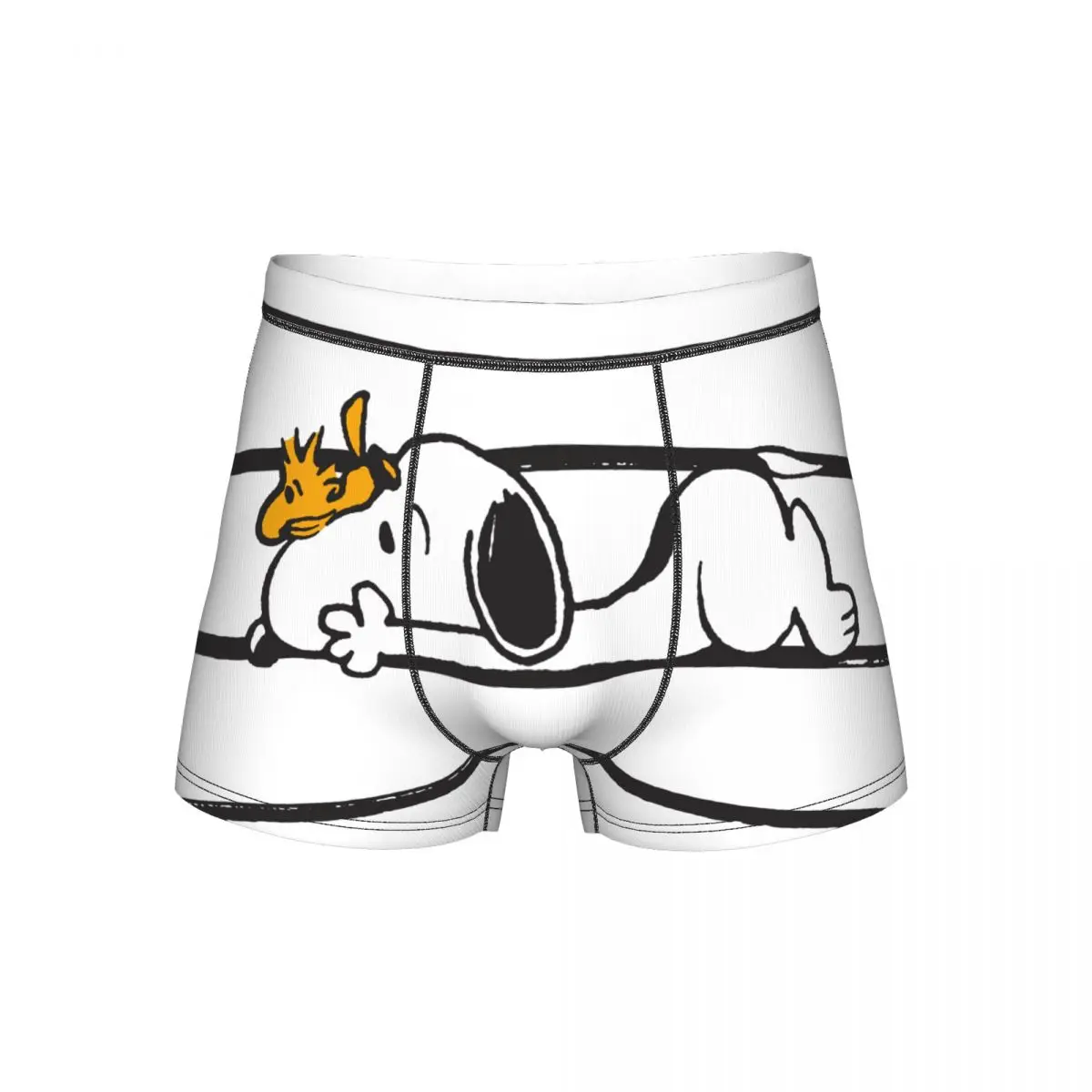 

Men's Cute Cartoon Snoopy Long Underwear Funny Boxer Shorts Panties Male Breathable Underpants Plus Size