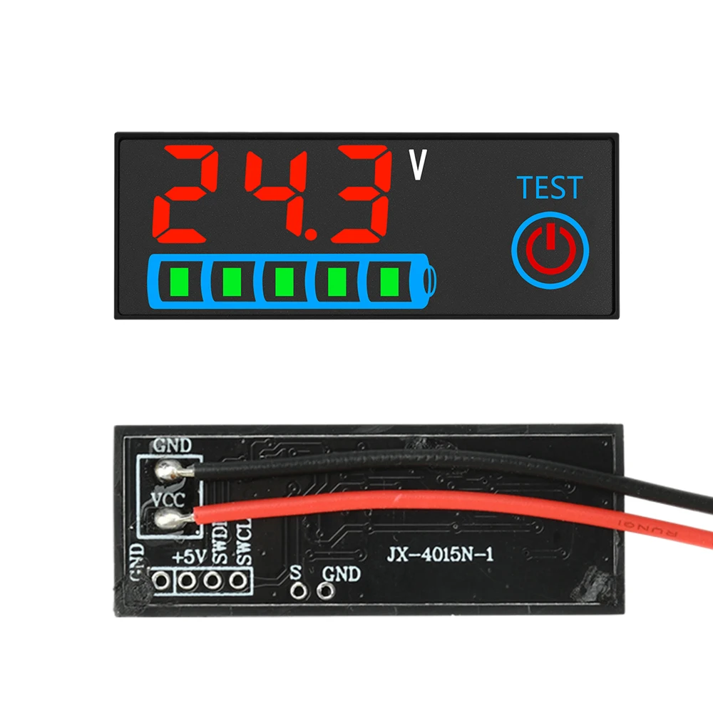 DC 7-55V LED Battery Level Indicator Voltage Meter Display Board Power Off Memory For Lithium Lead Acid EV Electric Vehicle