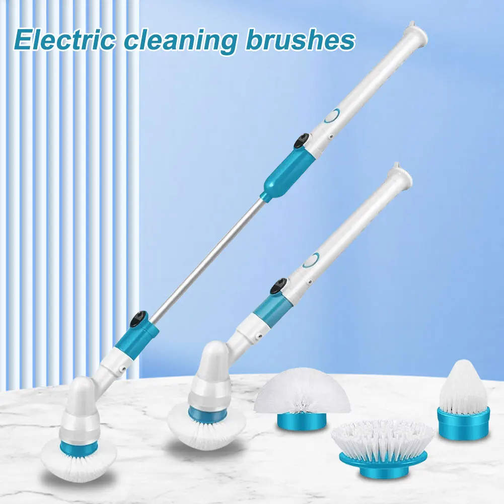 Electric Spin Cleaner Electric Rotating Scrub Brush Electric Spin Scrubber with Telescopic Rod Kitchen Bathroom Cleaning Gadgets