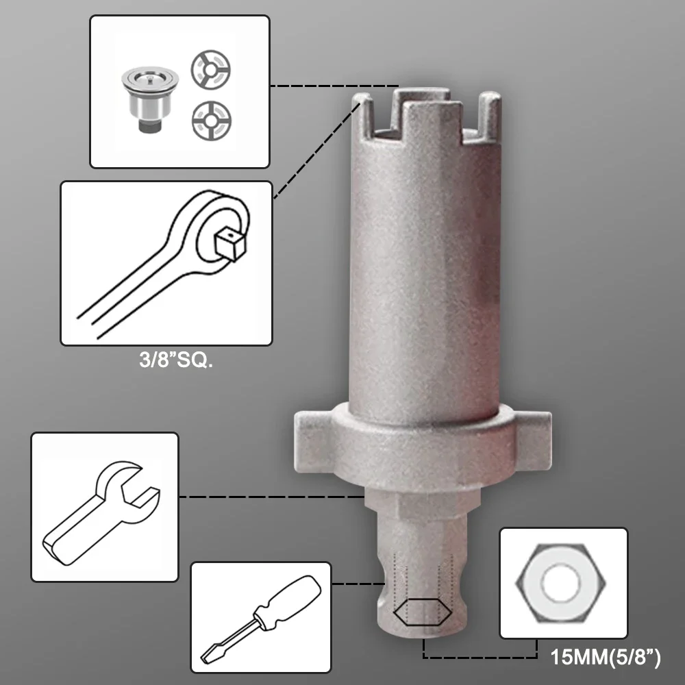 HILIXUN Multi-functional sink bathroom wrench plumbing installation tool faucet angle valve sink maintenance and removal