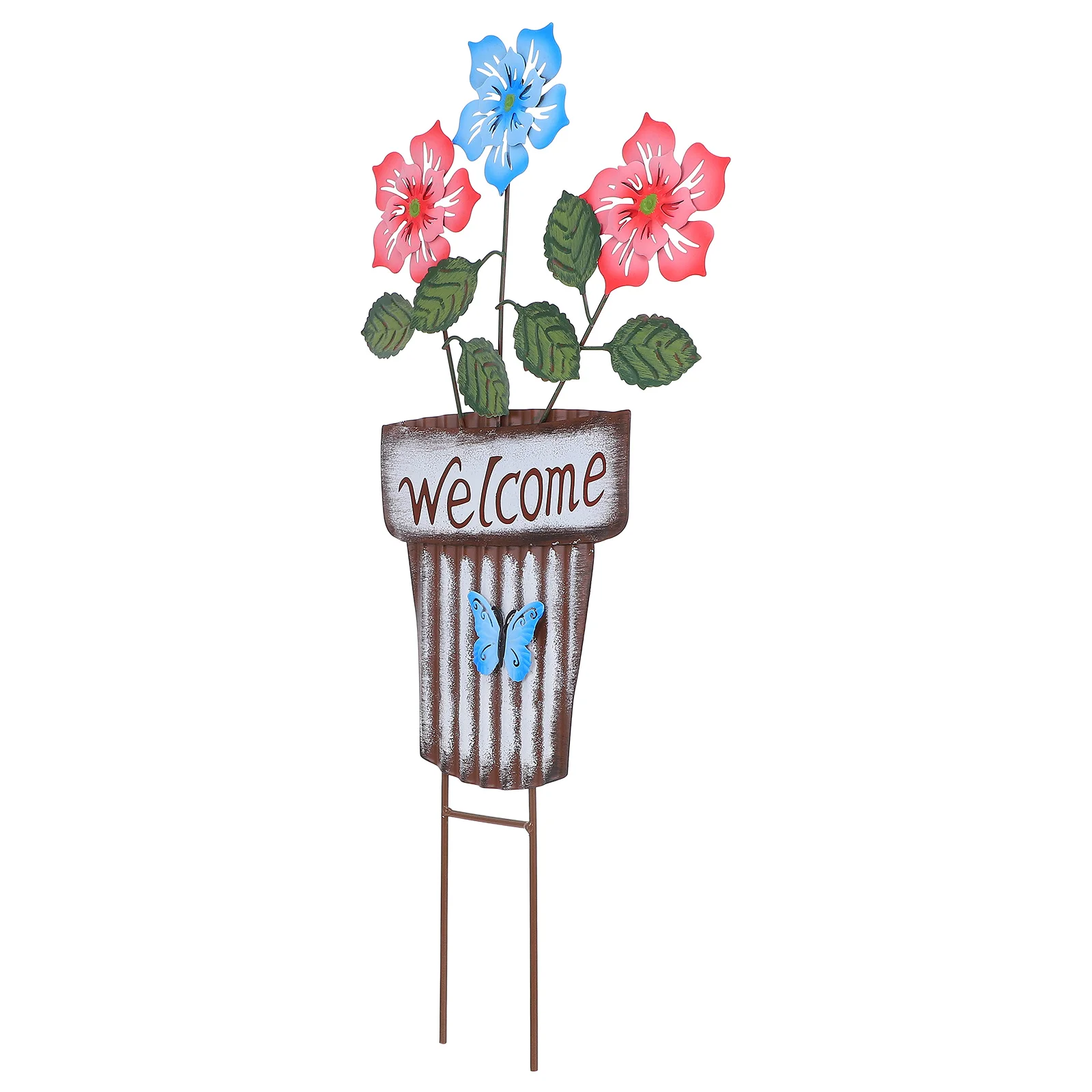 

Wrought Iron Flowerpot Insert Decor Stakes Garden Yard Waterproof Lovely Landscape Home Office Plant Pot Ornaments