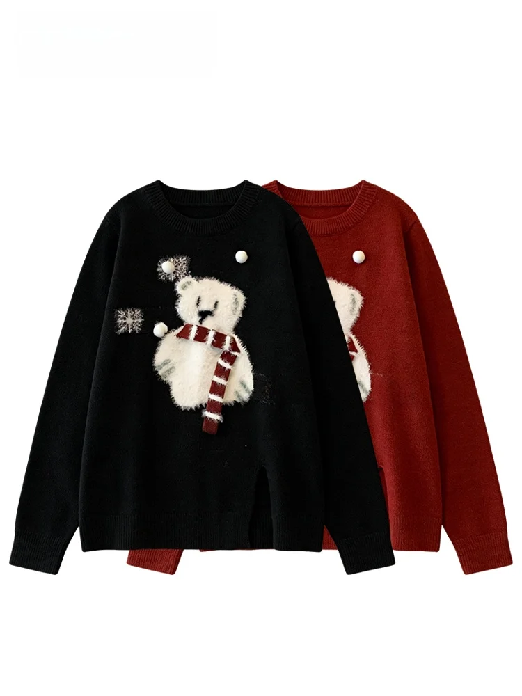 

plus Size Women's Long Sve round Ne Knitwear Lazy Sle Design Trendy Top for Autumn Winter Plump Sister Casual Faion