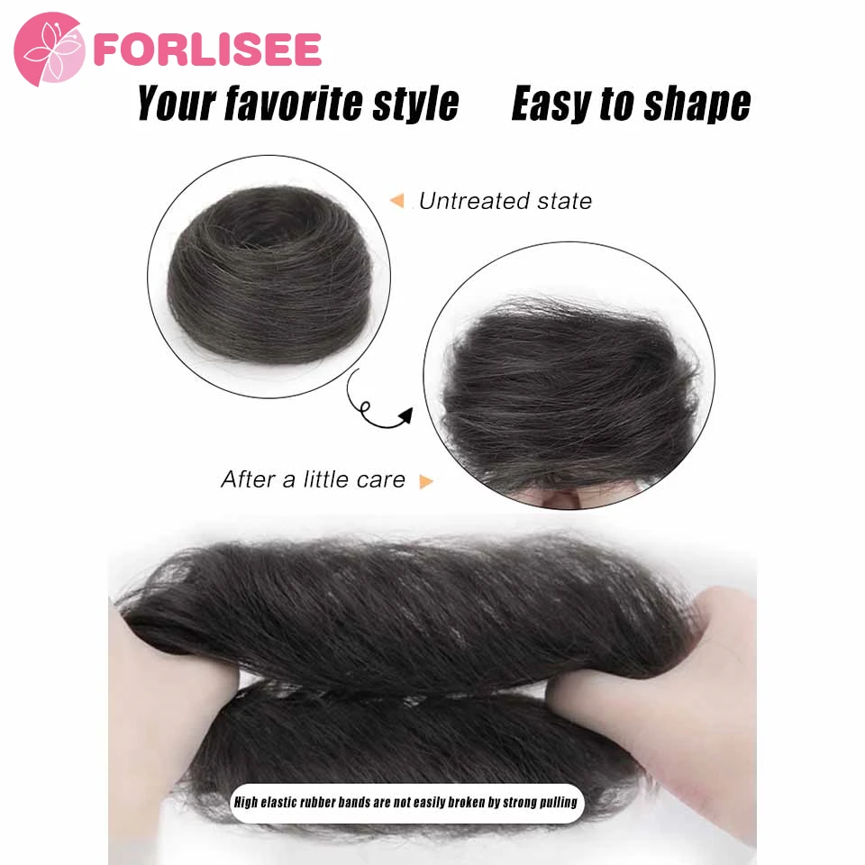 Für synthetische Haar brötchen verlängerungen chaotisch gerade Chignon blond braun Donut Hochs teck frisur Band elastisch knuspriges Chignon für Frauen