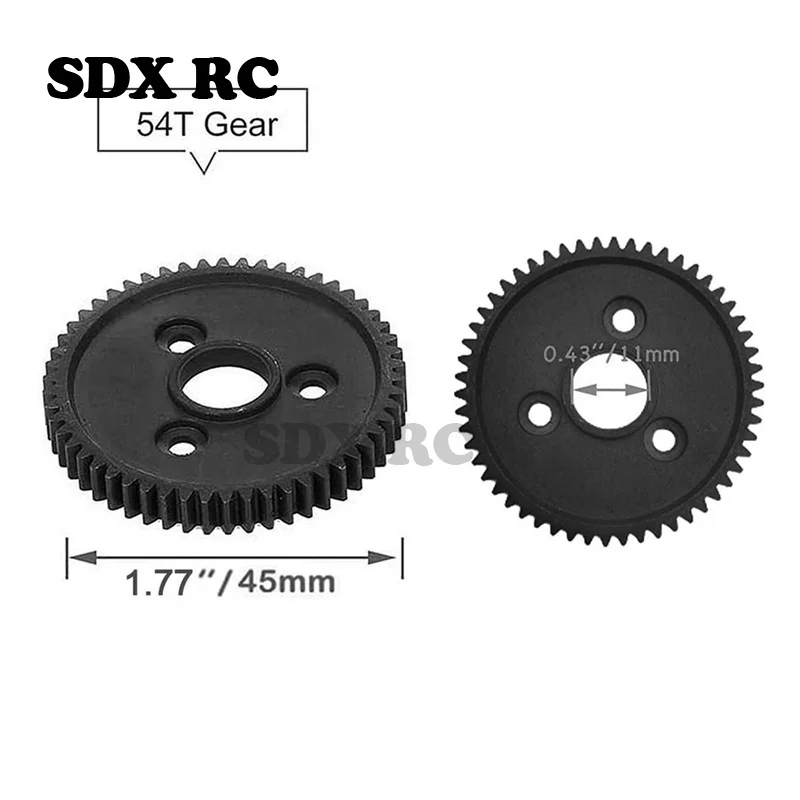 Hardened Steel Metal Spur Gear 54T 0.8 32P 3956 for 1/10  Slash Stampede VXL Rustler E-Revo T-Maxx Parts