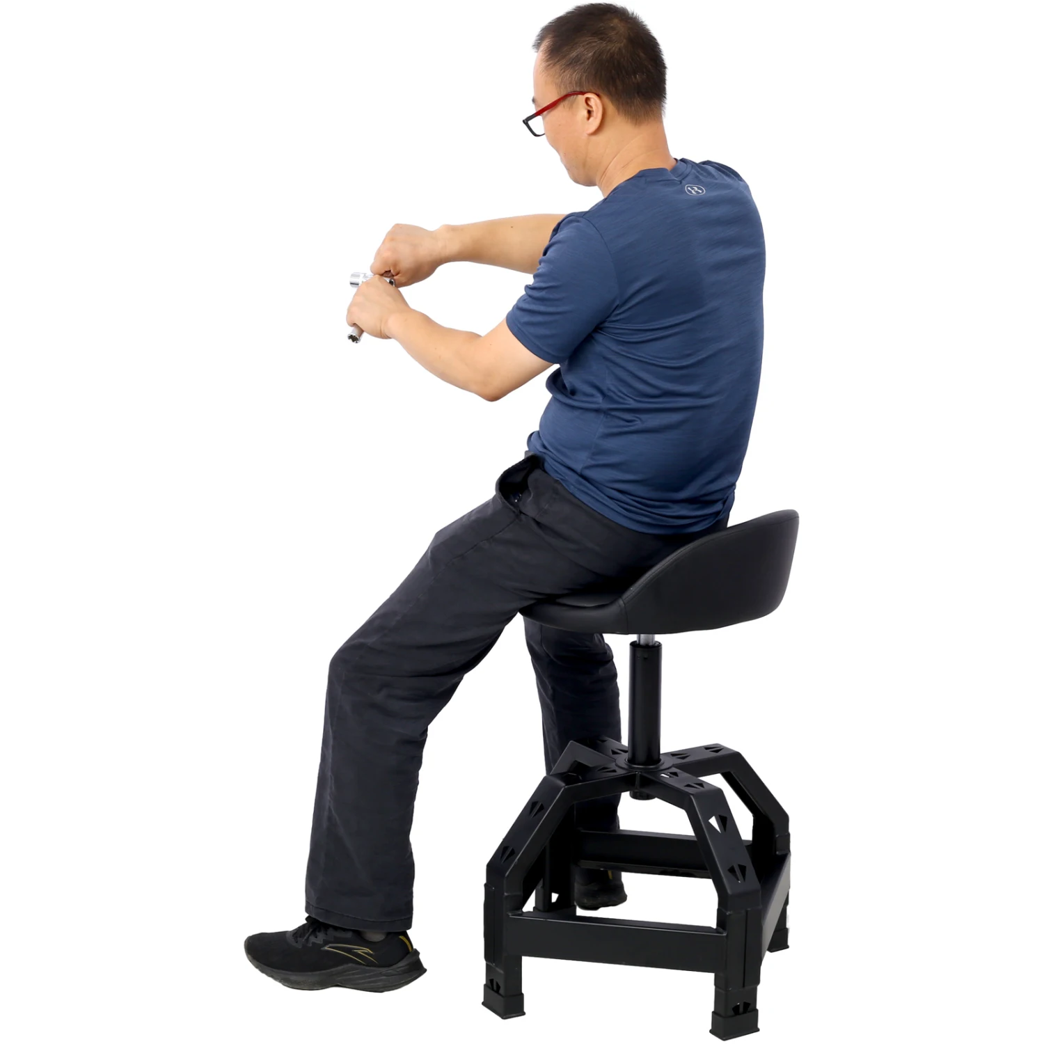 

Pneumatic 360 Degree Swivel Stool, Mechanics Rolling Creeper Seat, Heavy Duty Mechanics Stool,black
