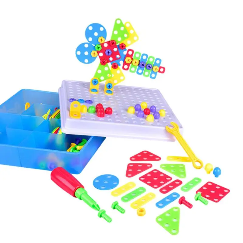 

Kids Drill Toy Set Drill Screwdriver Building Toy Portable Kid Tool Set With Drill Screwdriver Peg Board Educational Toy For