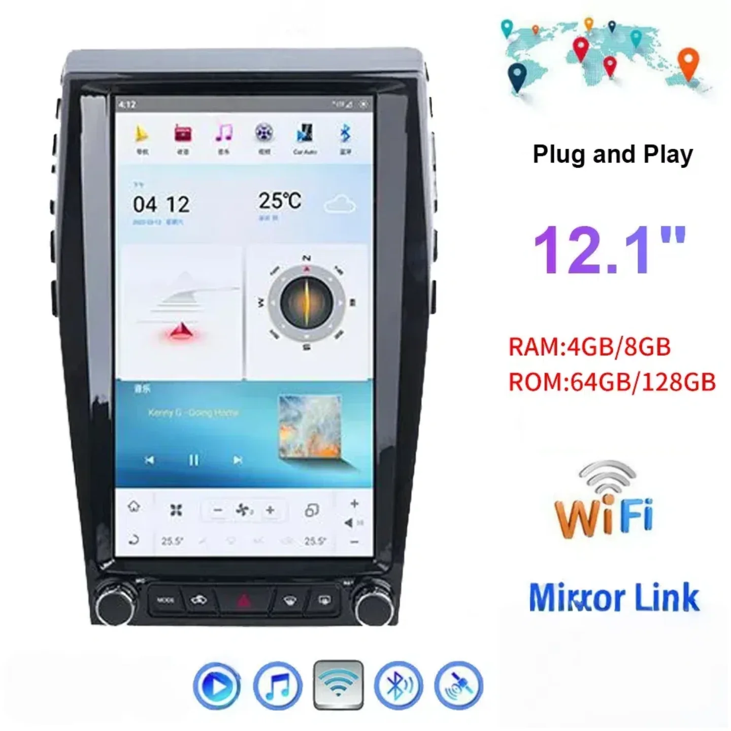 

For Ford Edge S-Max MK2 2015 - 2018 Android Car Radio Vertical screen Stereo Receiver Autoradio Multimedia Player GPS Head Unit