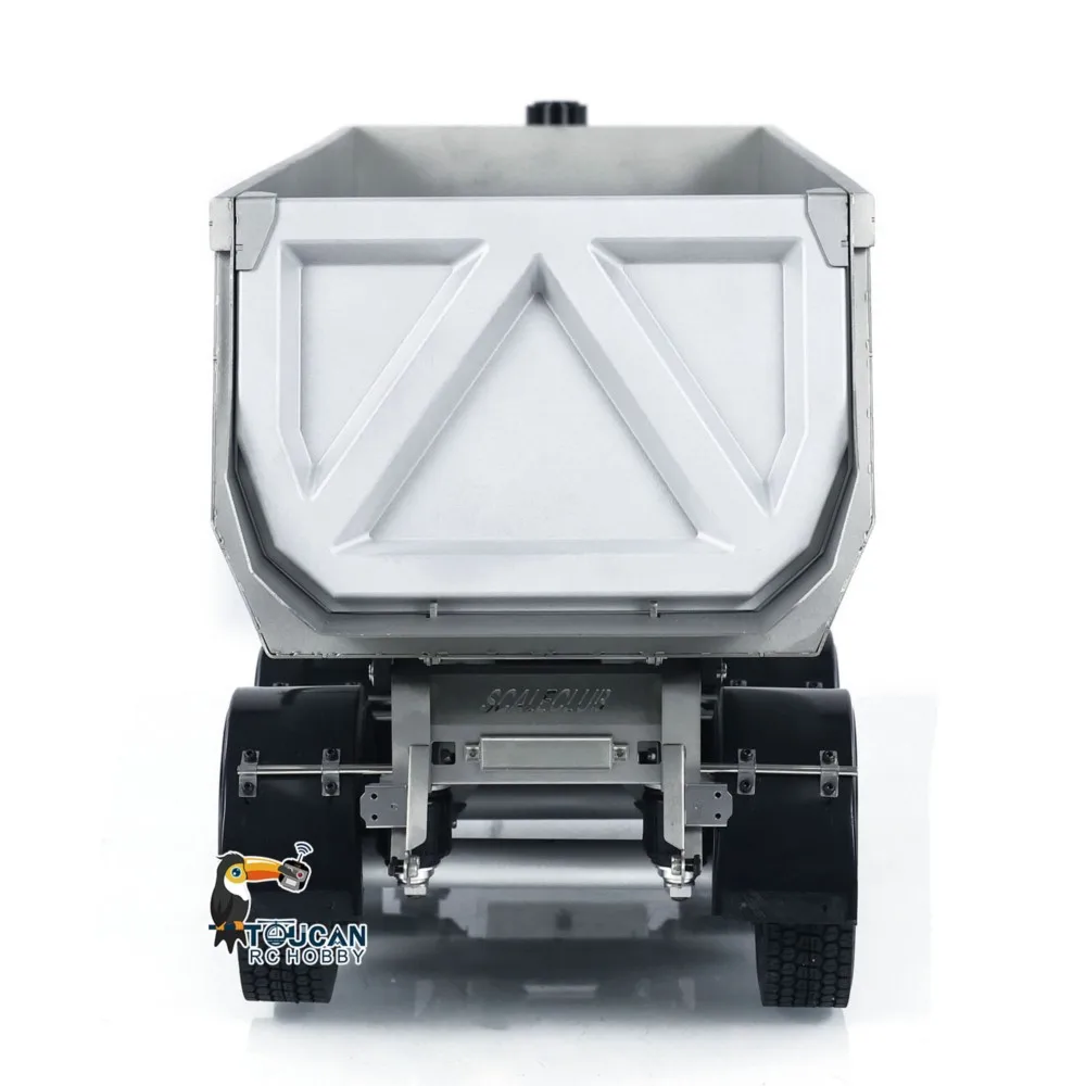 1/14 Metal 3 ejes acabado hidráulico RC remolque volquete repuestos para juguetes Control remoto Tractor camiones coches vehículo TH23565