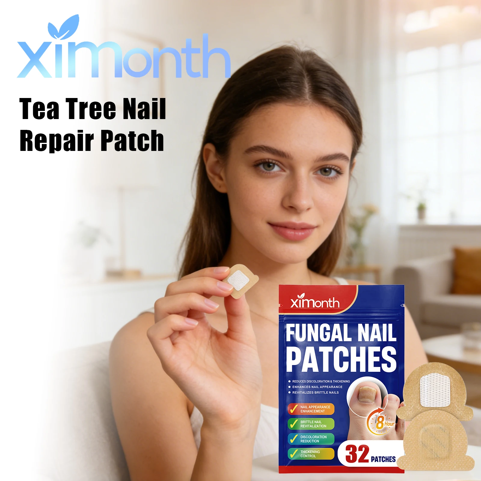 Tea Tree Nail Repair Patch Reduce Toenail Fungus Enhance Nail Bed Wellness Repair Damaged Convenient Safe Daily Nail Care Sticke