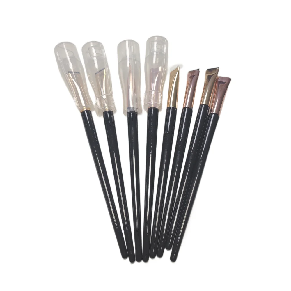 Reusable Black Color Tip Eyebrow Lamination Brushes comb Wooden Glue Balm Lash Lift  Tools Private Label Available