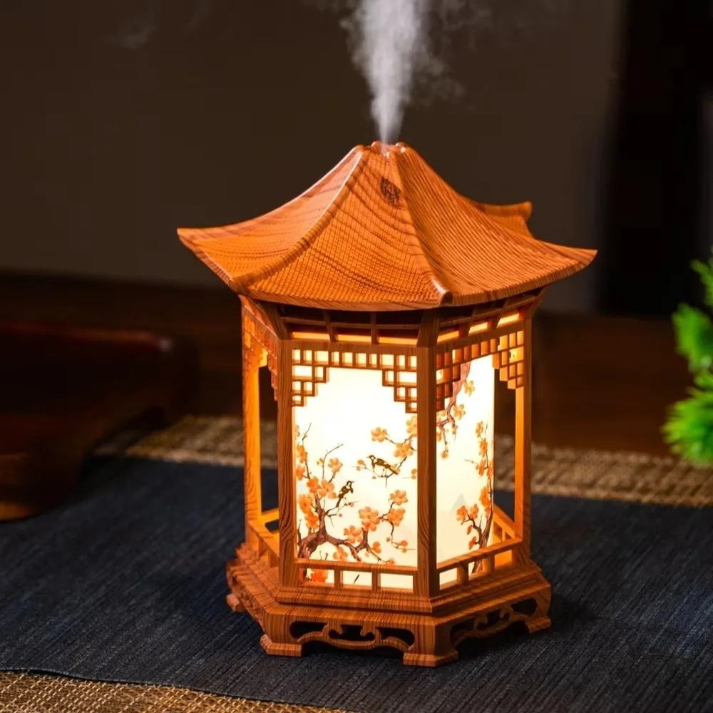 Chinese Style Element Pavilion Humidifier Creative Unique Atmosphere Night Light Delicate Spray Decoration Table Lamps