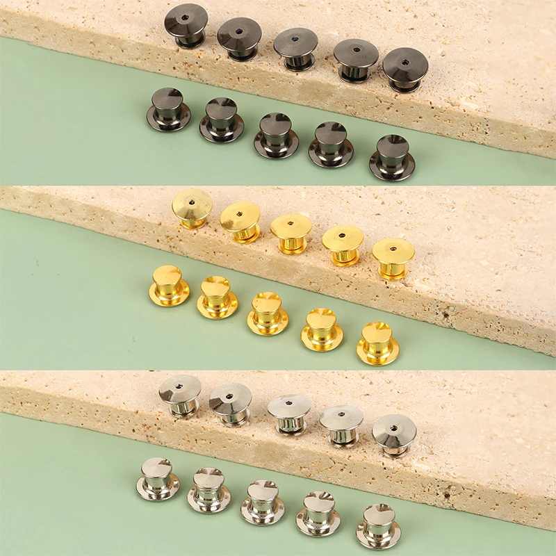 

10Pcs Gun Black Metal Locking Pin Backs For DIY Brooch Badge Name Tag Pins Keepers Locking Clasp Jewelry Craft