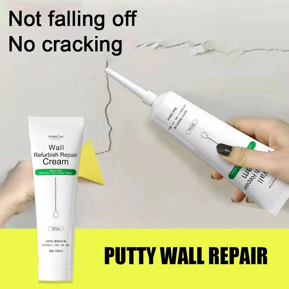 Impermeável Revestimento Wall Repair Agent, Crack Remendo Agent, de secagem rápida, Patch Mildewproof, White Wall Restore, 150ml