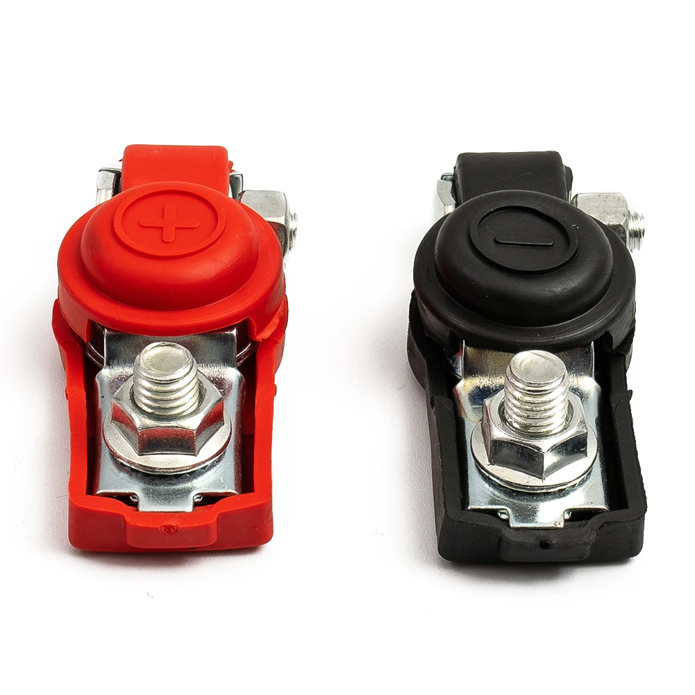 2 Pcs Car Battery Terminal Connector Battery Quick-Release Battery Terminals Clamps Cap Clip Copper For Car Truck Caravan
