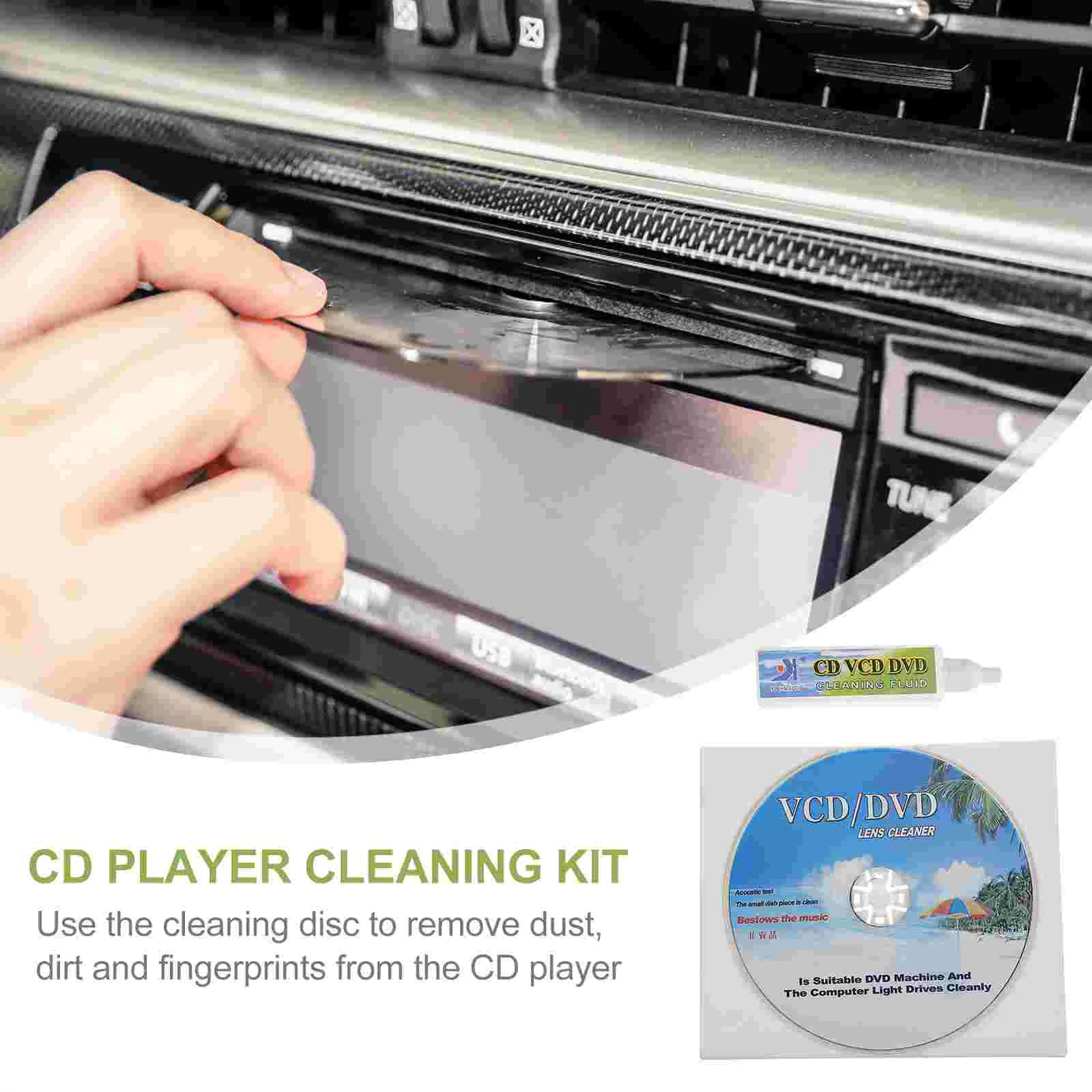 1 Set Disc Cleaning Set Player Maintain Equipment for CD/VCD/DVD Player CD Player Cleaning Kit CD Cleaning Brush