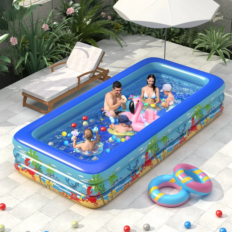 Pool Rafts Inflatable Play Water Fun PVC Inflate Lounge Floating Summer Children Bath Swimming Pools Seaside Beach Garden Toys
