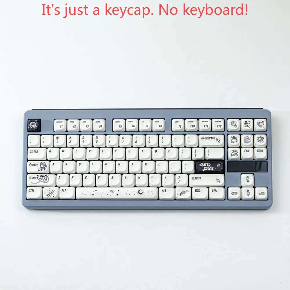 Astronaut Themed Keycap Set PBT MOA135 Key Creative Minimalist Keycap Suitable for Mx Switch Mechanical Keyboard Gaming Keyboard