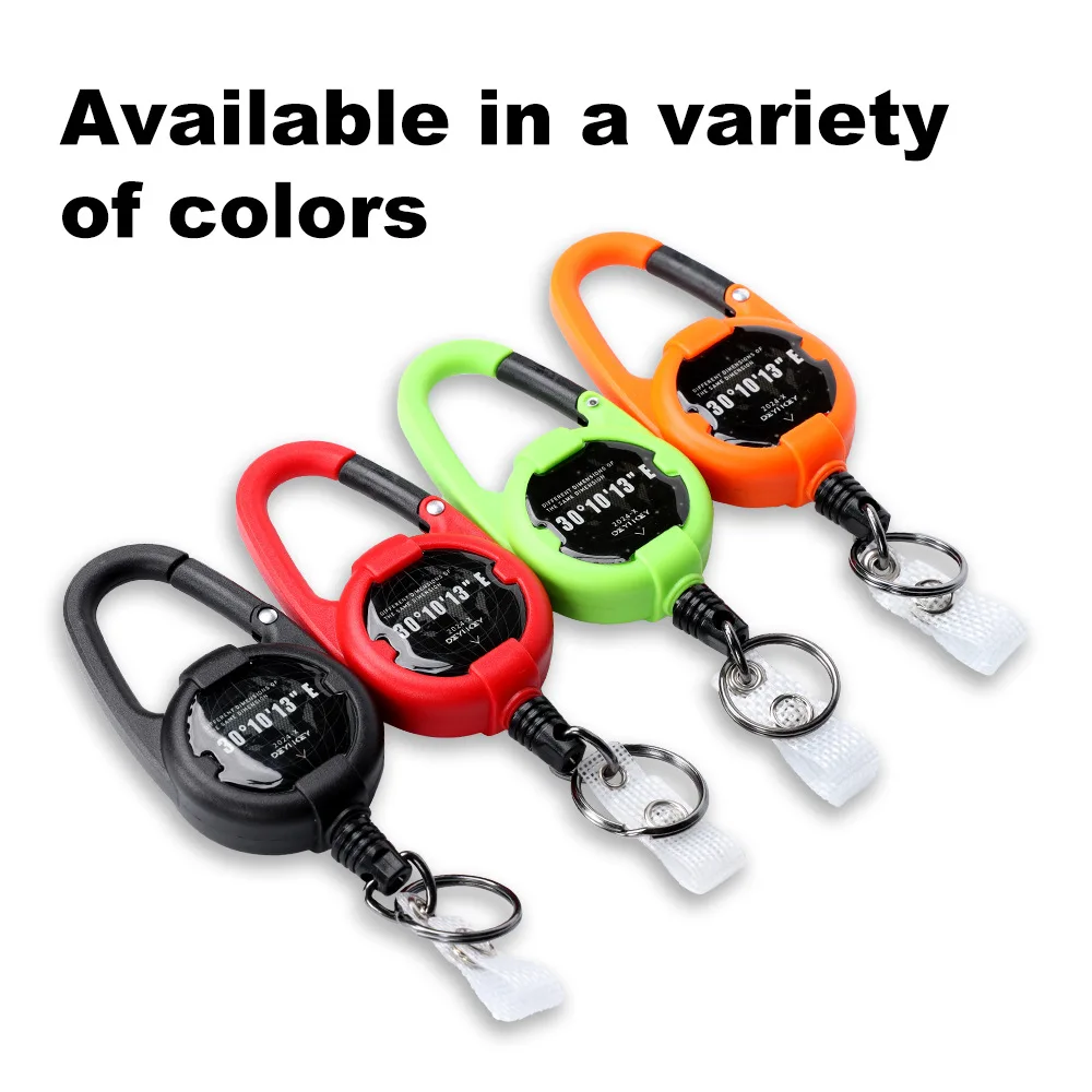 Retractable ID Card Holder & Keychain - Anti-Loss Extended Wire Easy-Pull Buckle Badge Reel
