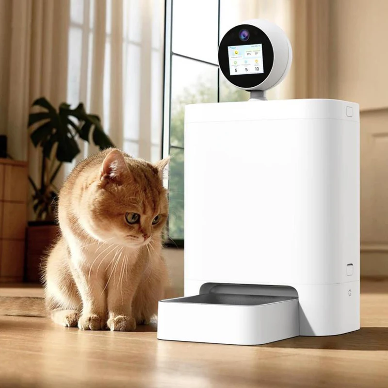 

Automatic Cat Feeder with 3 Million HD Camera 2.4&5G WiFi APP Schedule Feeding Pet Food Dispenser with Night Vision Dual Power