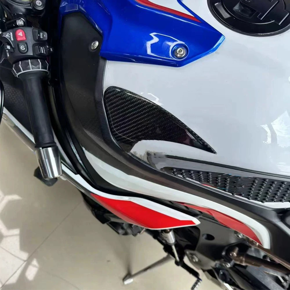 جديد خزان دراجة نارية ألياف الكربون الغطاء الواقي مناسبة لسيارات BMW S1000RR/R 2019-2025 M1000RR/R 2021-2025 حامي خزان الوقود #3