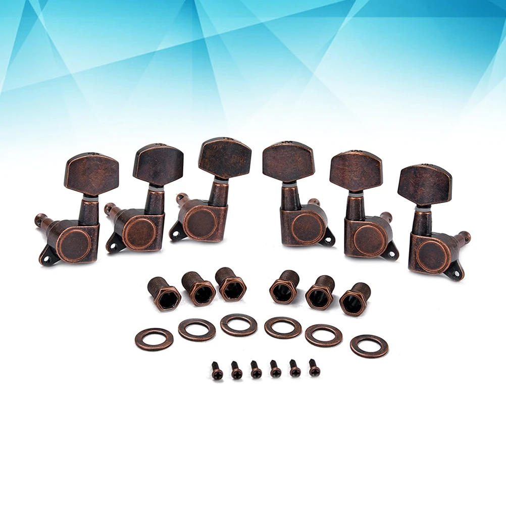 

6 Sealed Guitar Tuners Retro Style 3L Machine Heads Acoustic Electric Guitars Ferrules Bushings Screws Replacement Parts