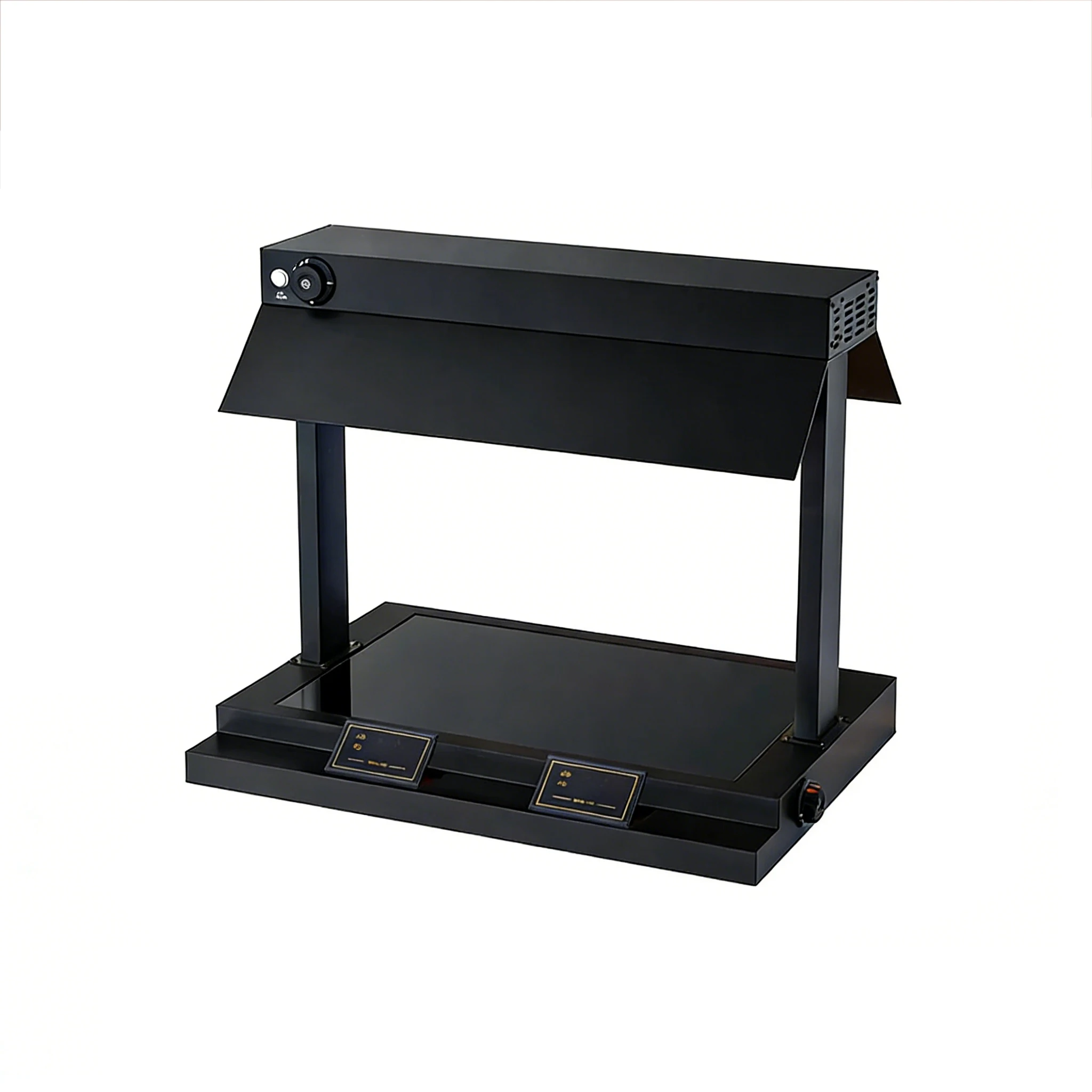 2026 New Premium Black 2 In 1 Buffet Heating Lamp Buffet Service Heating Plate Modern Food Warmer Set For Restaurant