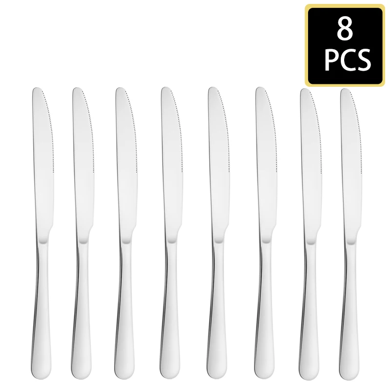 40pcs Stainless Steel Tableware, Knives, Forks, Spoons and Dessert Forks Are Very Suitable for Daily Use at Home.